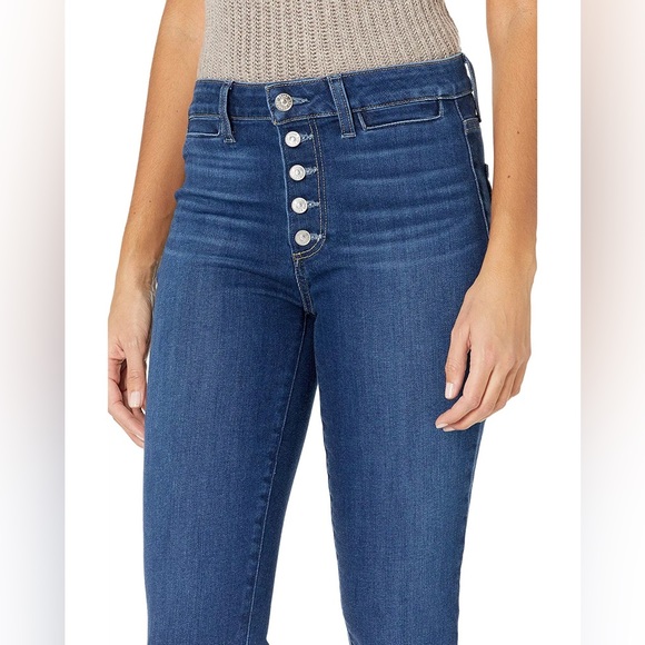 PAIGE Jeans HOXTON ANKLE EXPOSED BUTTON FLY WITH RAW CHEWED HEM - Picture 4 of 5